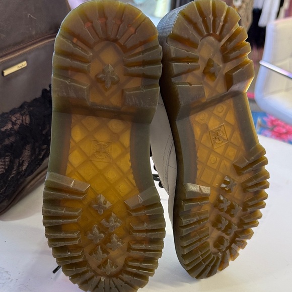 white leather Dr. Martens 1460-style combat boots - Picture 3 of 5